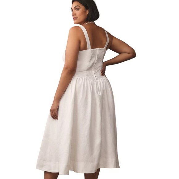 Reformation Balia linen dress + White + NWOT - Picture 6 of 13